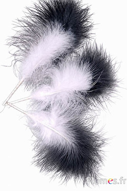 Plume 3 veren - hoogte 20 cm - wit-antraciet